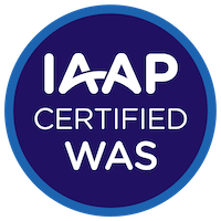 Badge for the IAAP Web Accessibility Specialist certification